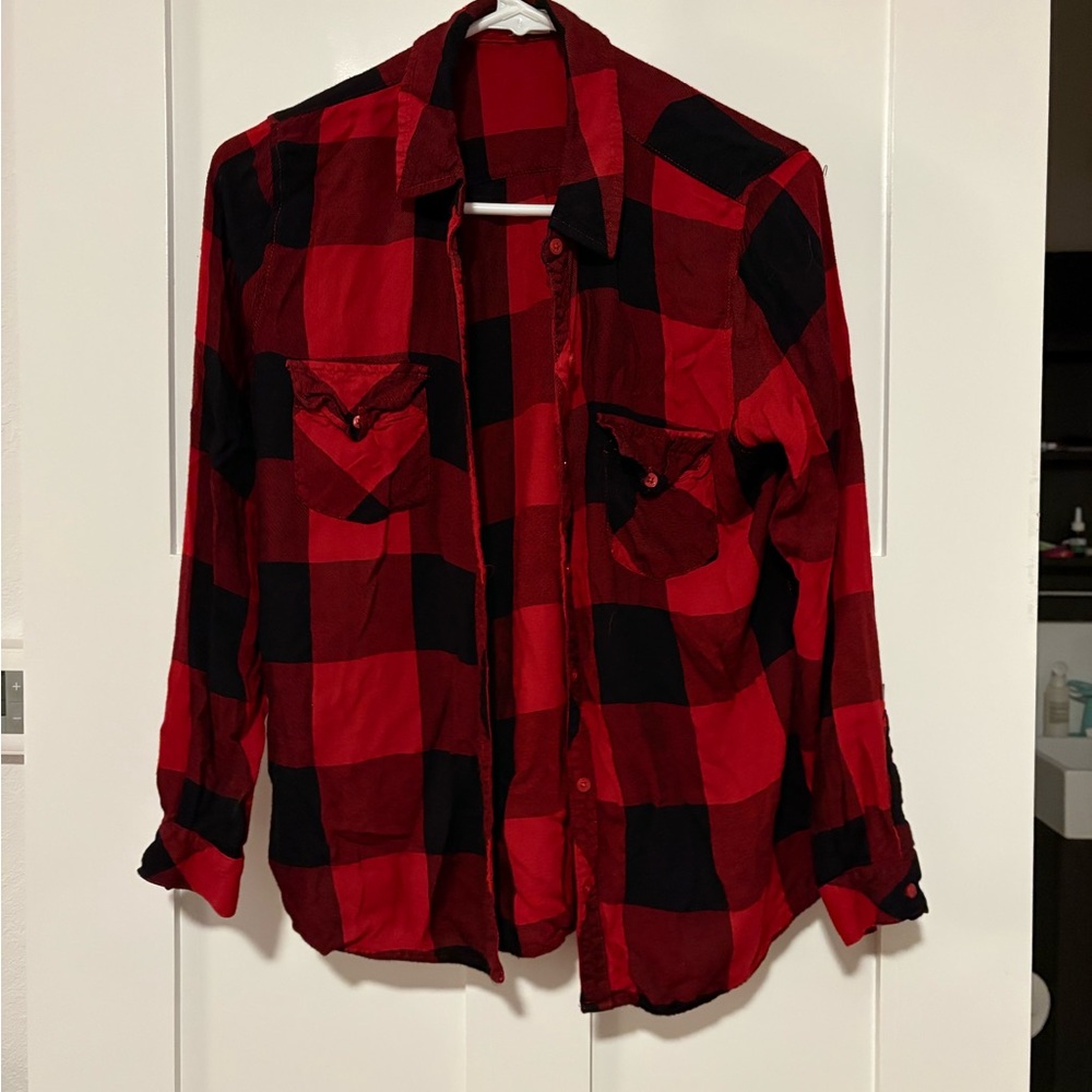Red and Black Flannel Shirt